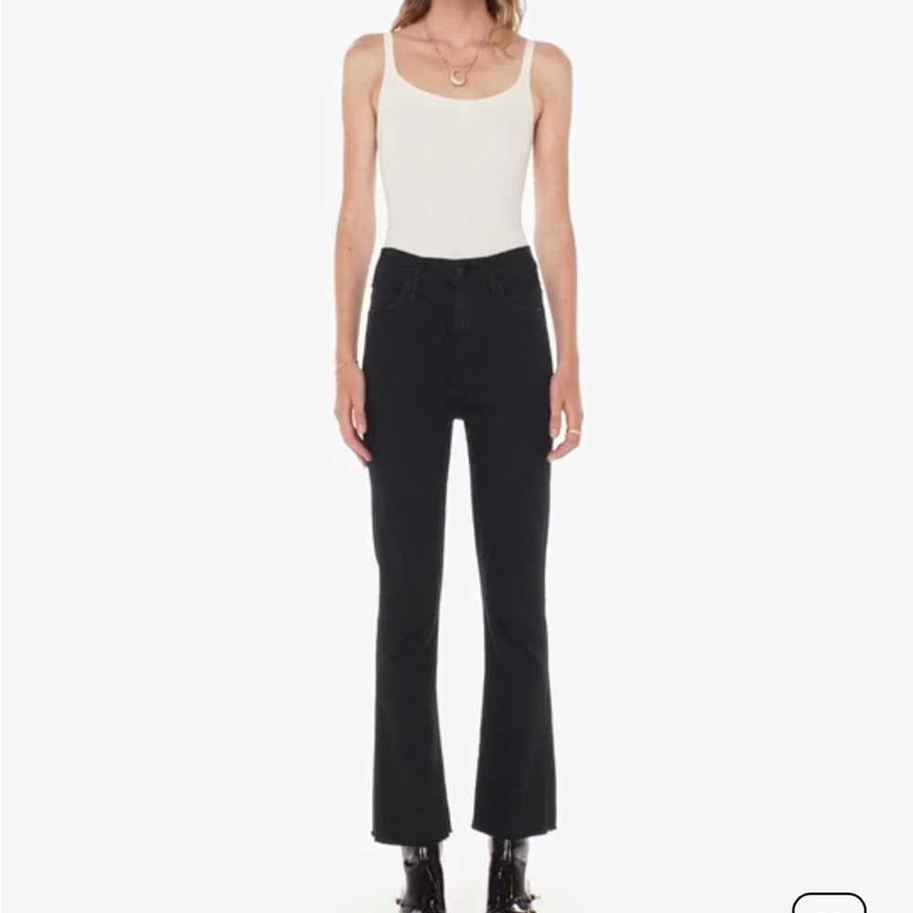 MOTHER Hustler Ankle Fray Black
